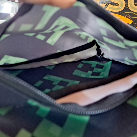 Back-to-School Backpack for Kids, Mojang, Black w/ Green Creepers All Over Print - Picture 12 of 15